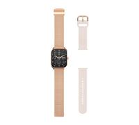 ECHO RAINBOW PRO montre connectée rose metal avec 1 bracelet métal + 1 bracelet gomme, compatible tous smartphones, autonomie 5 jours, capteurs santé, mode sport, sommeil etc. facile d'utilisation