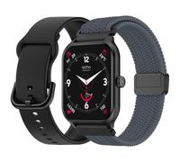 Montre Connectée Echo Rainbow Pro S Noir Silicone + bracelet gris nylon