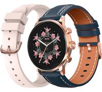 Echo Rainbow Voyager-Montre Connectée Homme Amoled 1.43'' Noir-Appel Bluetooth/Sans Fil & Capteurs Santé-Modes Sport Avec Coaching-2 Bracelets Cuir Microfibre & Gomme - Légère & Étanche-Android/Ios