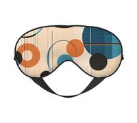 Echo Shapes & Circles Masque de sommeil pour homme et femme - Masque pour les yeux double face avec sangle réglable, doux au toucher soyeux, bloque la lumière et respirant, pour voyage, sieste
