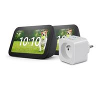 Echo Show 5 (3e génération) | Anthracite, pack de 2 + Sengled Smart Plug, fonctionne avec Alexa - Kit de démarrage Maison connectée