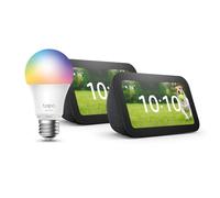 Echo Show 5 (3e génération) | Anthracite, pack de 2 + Tapo L530EA ampoule connectée LED (E27), Fonctionne avec Alexa - Kit de démarrage Maison connectée