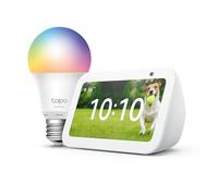 Echo Show 5 (3e génération) | Blanc + Tapo L530EA ampoule connectée LED (E27), Fonctionne avec Alexa - Kit de démarrage Maison connectée