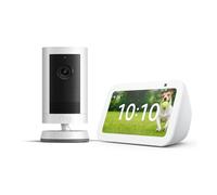 Echo Show 5 (Nouvelle gén.), Blanc + Ring caméra extérieure Plus sans fil, Blanc, Votre caméra de sécurité sur l'Echo Show, avec accès anticipé à Alex