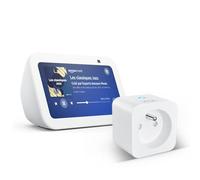 Echo Show 5 (Nouvelle génération) | Blanc + WiZ Prise Connectée, Fonctionne avec Alexa - Kit de démarrage Maison connectée