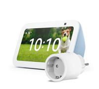Echo Show 5 (Nouvelle génération) | Bleu-gris + OSRAM SMART+ Prise intelligente avec Matter, Fonctionne avec Alexa - Kit de démarrage Maison connectée