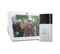 Echo Show 8 | Blanc + Nouvelle Ring sonnette vidéo sans fil | Nickel Satiné