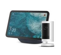 Echo Show 8, écran HD 8,7" couleurs vives, son spatial et Alexa, graphite avec Ring caméra extérieure Plus sans fil, vidéo grand angle 2K