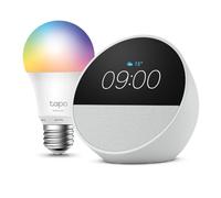 Echo Spot | Blanc + Tapo L530EA ampoule connectée LED (E27), Fonctionne avec Alexa - Kit de démarrage Maison connectée