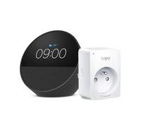 Echo Spot | Noir + Tapo Matter Prise Connectée, Fonctionne avec Alexa - Kit de démarrage Maison connectée