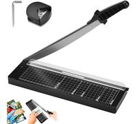 ECHOBUY Massicot A4 avec R4 Perforatrice d'angle Coupe Papier Guillotine 34cm Coupe Papier Guillotine avec Dispositif de Sécurité Massicot Guillotine pour Papier Photo Cuir Carton Étiquettes (Noir)