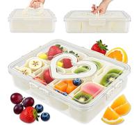 ECHOBUY Snack Box, Boîte à Collation à 8 Compartiments, Boîte à Collation Portable Avec Couvercle et Poignée pour Collations, Bonbons, Biscuits, Desserts, Légumes, Noix, Fruits, Épices