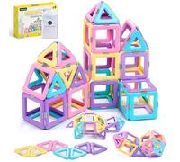 ECHOCUBE Blocs de Construction Magnétiques, 40 PCS Pièces Magnétiques de Construction pour Enfants, Ensemble de Blocs Magnétiques d'apprentissage Créatif Set Cadeau pour Garçons et Filles