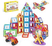 ECHOCUBE Ensemble de Blocs de Construction magnétiques 70PCS - tuiles magnétiques éducatives de Couleurs Vives, Jouets de Construction pour Les garçons et Les Filles