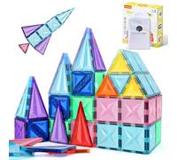ECHOCUBE Jouets de Construction Magnétiques, 40 Pièces Blocs de Construction Magnétiques pour Enfants Éducatifs Jouets Cadeau d'anniversaire et de Noël pour Les Enfants de 3 Ans et Plus