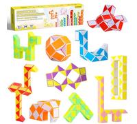 ECHOCUBE Lot de 10 cubes magiques en forme de serpent - 24 blocs de vitesse de serpent - Jouets de puzzle et cadeaux de fête pour enfants (couleur aléatoire)