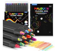 ECHOCUBE Lot de 12 crayons de couleur arc-en-ciel 7 en 1 pour enfants pour dessiner et écrire, fournitures de bricolage pour enfants, crayons en bois multicolores pour sacs de fête et cadeaux