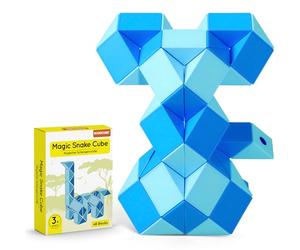 ECHOCUBE Serpent Magique, 48 Pièces Magique Cube de Serpent Casse-tête Cadeaux de Fête, Jouets Créatifs Magic Ruler Twist Puzzle Snake Cube pour Enfants/Adultes (Bleu)