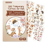 ECHOCUBE Tatouage Temporaire pour Enfant avec 100 Motifs,10 Feuilles Style Imperméable Faux Tatouage Autocollants Ensemble avec Amour Thème,Fête Sac Fillers Garçons Filles