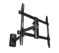 Echogear Support Mural TV Inclinable Et Orientable pour Téléviseur Jusqu’a 58 Pouces - Installation Hyper Facile sur 1 Montant - Ajustement Post-Installation - Cache Câble Intégré - EGMF