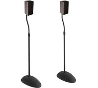 ECHOGEAR Supports de Haut-parleurs réglables en Hauteur - Compatibilité Universelle avec Les Haut-parleurs Satellite - Design en Acier Massif avec Gestion des câbles intégrés et Pointes de Moquette