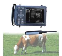 Échographe vétérinaire - Appareil à ultrasons portable avec 3 sondes et une touche d'échauffement pour bovins, chevaux, porcs, chèvres