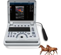 Échographe vétérinaire portable à doppler couleur Scanner à ultrasons VET pour cheval, vache, chameau, chien, chat Sonde rectale