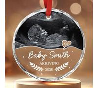 Échographie de grossesse personnalisée - Souvenir échographique personnalisé avec nom et année de bébé - Décoration d'arbre de Noël pour futurs parents, bébé à naître