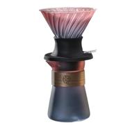 ECHOLEAF Ensemble cafetière à filtre avec interrupteur à poussoir, carafe en verre borosilicate et porte-filtre en verre, cafetière à filtre réutilisable(Rose Red)