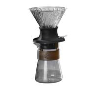 ECHOLEAF Ensemble cafetière à filtre avec interrupteur à poussoir, carafe en verre borosilicate et porte-filtre en verre, cafetière à filtre réutilisable(GRAY)