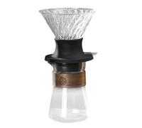 ECHOLEAF Ensemble cafetière à filtre avec interrupteur à poussoir, carafe en verre borosilicate et porte-filtre en verre, cafetière à filtre réutilisable(Clear)