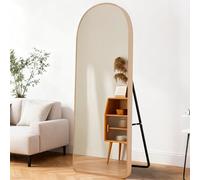 ECHOLYMTT Miroir sur Pied 160x50cm, Doré Arché en Verre Trempé, Grand Miroir Mural ou à Pied XXL pour Salon et Chambre