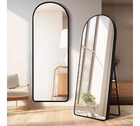 ECHOLYMTT Miroir sur Pied 160x50cm, Doré Arché en Verre Trempé, Grand Miroir Mural ou à Pied XXL pour Salon et Chambre Noir