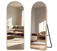 ECHOLYMTT Miroir sur Pied 180x65cm Doré Arché en Verre Trempé, Grand Miroir Mural ou à Pied XXL pour Salon et Chambre