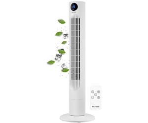 Echos Ventilateur tour très silencieux - Télécommande - Oscillant - Écran LED - 3 niveaux - Ventilateur colonne - Ventilateur sur pied - Refroidisseur d'air - Minuterie 12 h