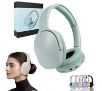 Echosilence X, Echosilence X Headphones, Inallseason Headphones, Memory Foam Ear Cups, Wireless Bluetooth Over The Ear Noise Canceling Phones, Bilateral Stereo Sound, for Sport, Game, Gym (Green)