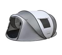 EchoSmile Tente de Camping Pop Up 5-8 Personnes, Imperméable, avec 2 Fenêtres en Maille Aérée, Dôme Portable et Légère pour Le Camping en Plein Air sur la Plage, Blanc Grisâtre
