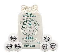 Echoss Balle de Séchage pour Sèche-linge & Boule Adoucissant de Lavage Parfum en Pure Laine pour Adoucir Naturellement des Tissus et Enlever des Cheveux Flottants - 6 pcs