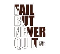 Échouer mais ne jamais abandonner citation inspirante et motivante typographie graphique Stickers artistiques en vinyle 50.4x73.4cm Stickers pour vitres Café