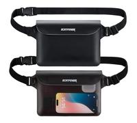 ECHTPower Sac étanche étanche avec sangle réglable pour protéger téléphone/argent/carte/clés, idéal pour la natation, le rafting, le kayak, le bateau, le camping, la randonnée, la pêche, Noir/gris