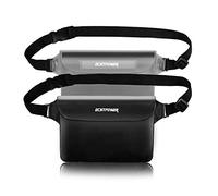 ECHTPower Sac étanche Etui Pochette Imperméable à Ceinture avec Sangle Réglable: Natation, Canotage, Voile, Camping, Randonnée, Baignade, Protection Téléphone/Argent/Carte- Pack de 2 (Gris)