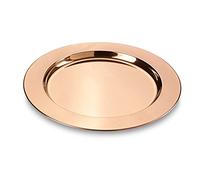 ECHTWERK Assiette de service Shiny, Sous-assiette en acier inoxydable, Assiette en acier inoxydable, Assiette décorative pour mariage, Plateau de service, Ø 33,2 cm, Édition cuivre, 2 pièces