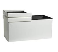 ECHTWERK Banc Flex, Banc rembourré recouvert de Similicuir, Banc Pouf avec Espace de Rangement, Coffre de Rangement rectangulaire, Couvercle Amovible, Blanc, 38x76x37,5