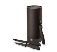 ECHTWERK Bloc à couteaux avec insert à poils |Set de couteaux de cuisine 4pcs | Couteau universel | Couteau à éplucher | Couteau à légumes | Couteau en acier à lame | Black-Edition, EW-MB-0399, Noir