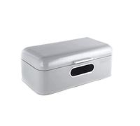 ECHTWERK Boîte à pain rétro en métal avec fenêtre, boîte de rangement peu encombrante, corbeille à pain avec couvercle, pour conserver le pain frais encore plus longtemps, gris, 42 x 23 x 16,5 cm