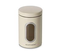 ECHTWERK Boîtes à provisions élégantes Single-Creme, pour la conservation de farine/sucre/céréales/thé, boîte métallique avec couvercle hermétique et grande fenêtre, capacité 1, 4L