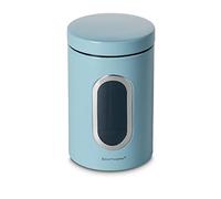 ECHTWERK boîtes à provisions élégantes Single-bleu clair, pour la conservation de farine/sucre/céréales/thé, boîte métallique avec couvercle hermétique et grande fenêtre, capacité 1, 4L