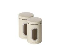 ECHTWERK Boîtes de conservation en métal avec fenêtre et couvercle hermétique, lot de 2 pièces, boîtes alimentaires pour farine sucre thé café, crème