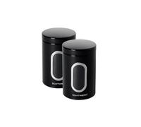 ECHTWERK Boîtes de conservation en métal avec fenêtre et couvercle hermétique, lot de 2 pièces, boîtes alimentaires pour farine sucre thé café, noir