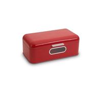 Echtwerk Corbeille à pain élégante, corbeille à pain rétro en métal avec fenêtre, corbeille à pain peu encombrante, rouge, 42 x 23 x 16,5 cm, blanc, 42 x 23 x 16 x 16,5 cm